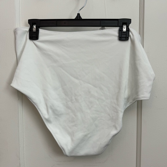 Aerie Ribbed White Full Coverage High Waisted Bikini Bottoms Size XXL - Picture 5 of 7